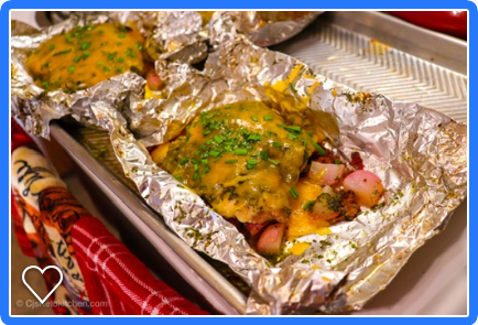 Keto Chicken Ranch Foil Packets