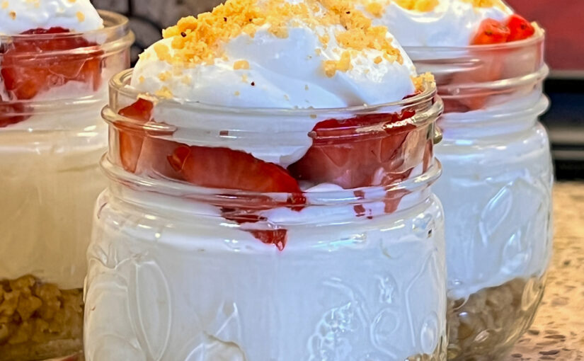 Keto Strawberry cheesecake in a Jar