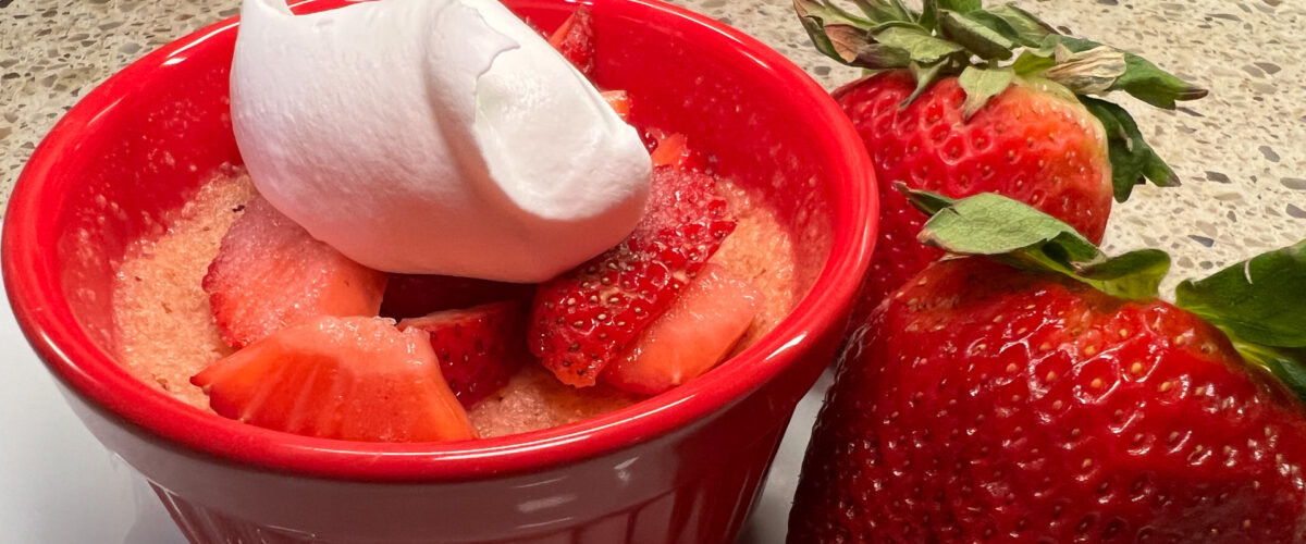 Strawberry Cream Mug Cake