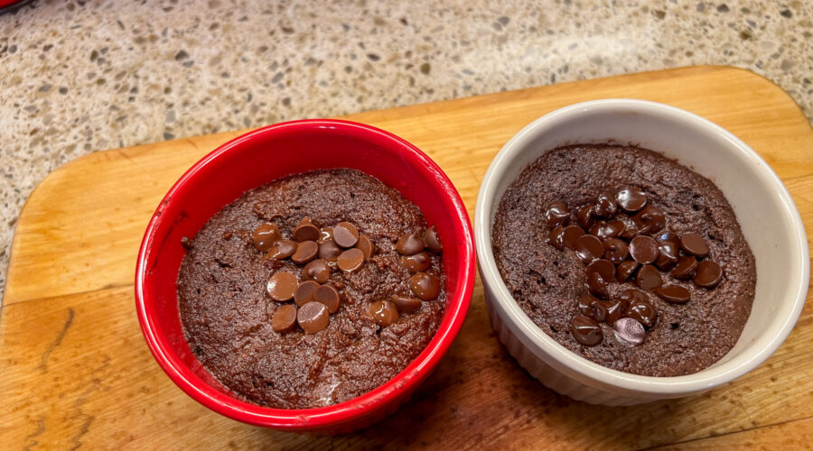 Keto Chocolate Chip Brownie Mug Cake Recipe