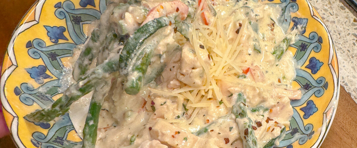 Garden Chicken Alfredo with Homemade Alfredo Sauce
